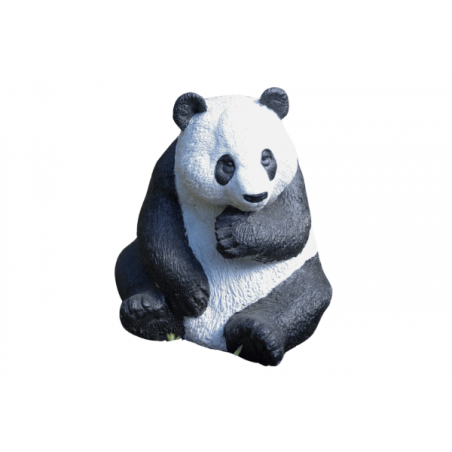 Statue Panda Assis en Pierre Reconstituée - Décoration Jardin 53cm - Jardinex