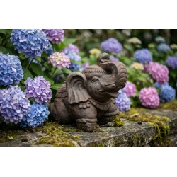 Eléphant sacré - Statue de jardin en pierre reconstituée - Jardinex