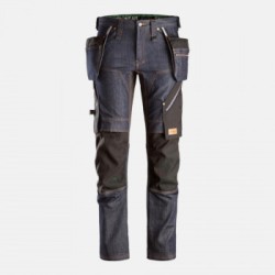 Pantalon travail Snickers 6955 FlexiWork denim | Protection genoux