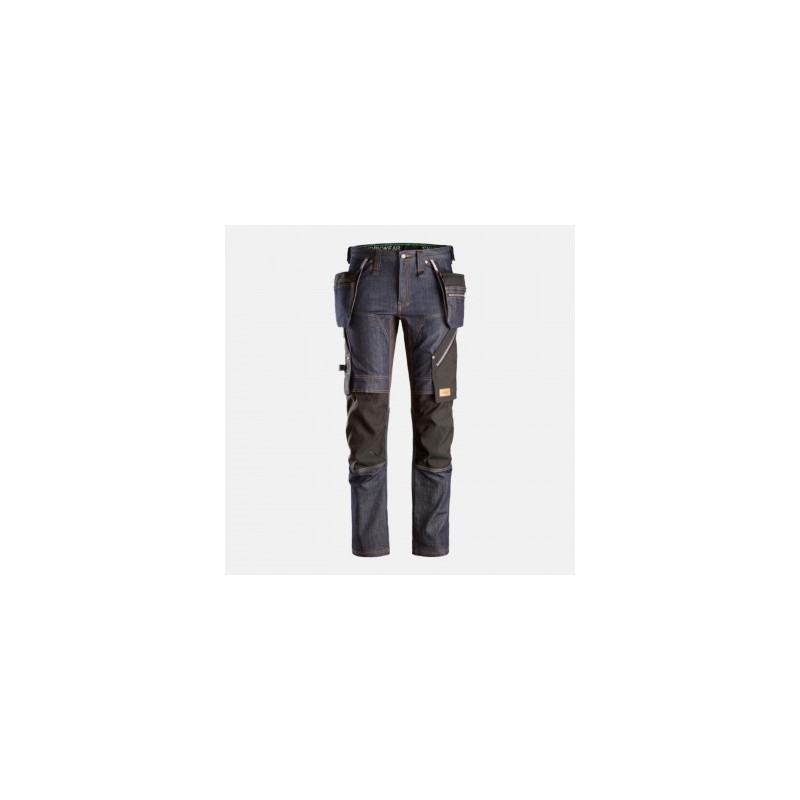Pantalon travail Snickers 6955 FlexiWork denim | Protection genoux